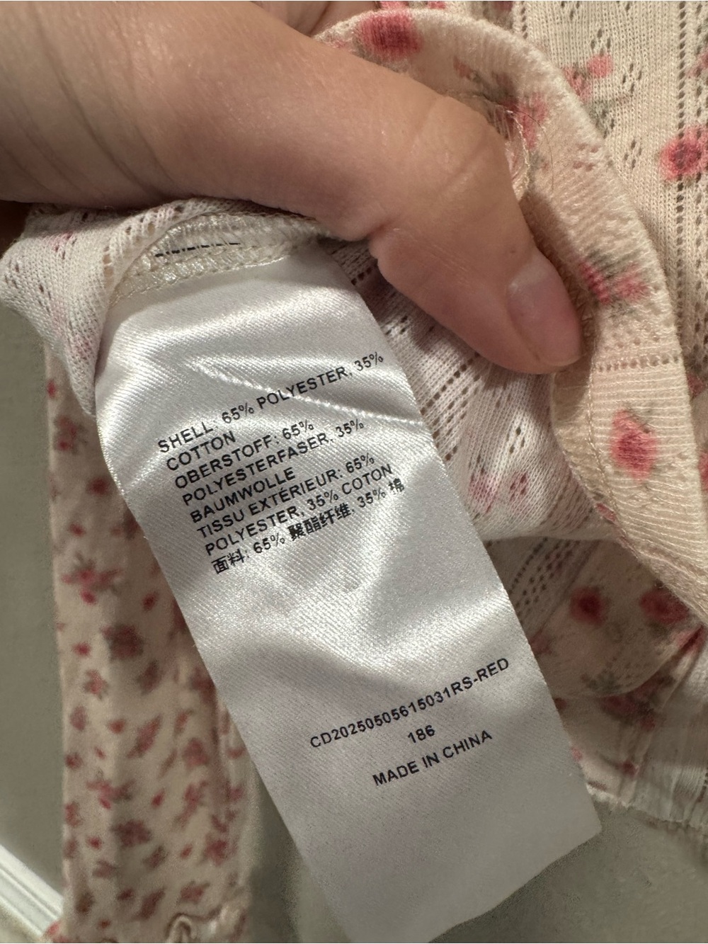 Cider Cream and Pink Floral Button-Front Ribbed Top - Picture 7 of 7